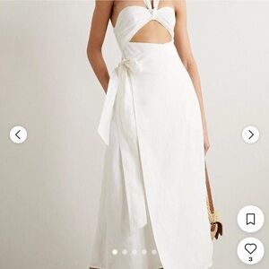 Mara Hoffman White Halter Sundress with Cut-Out and Tie Front